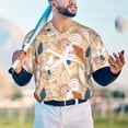 thumbnail image 5 of KLL Tropical Beach Sea Shell for Men's Baseball Shirts,Short Sleeve Casual Shirts Button Down Shirt for Men Beach Summer Wedding Shirt-XX-Large, 5 of 7