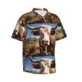 thumbnail image 2 of Daiia Cute Daisy Cow Hawaiian Shirt for Men Gentle Cotton Regular Short Sleeve Casual-Small, 2 of 9
