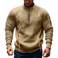thumbnail image 1 of And Trendy Fleece Hooded Sweatshirt For Men's Winter In 2025 With A Stand Up Collar Half Zipper And Multiple Pockets, 1 of 4