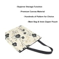 thumbnail image 3 of FORMRS Womens Canvas Tote Bag with Zipper Inner Pocket Shoulder Handbag, Small Black Flowers, 3 of 7