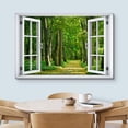 thumbnail image 3 of wall26 Canvas Print Wall Art Window View Trail Path Springtime Green Tree Forest Wilderness Nature Photography Realism Scenic Landscape Colorful Multicolor for Living Room, Bedroom, Office - 24", 3 of 5