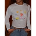 thumbnail image 3 of Rdhnmea Women T-shirt Long Sleeve Flower Print Slim Fit Tops Streetwear, 3 of 5