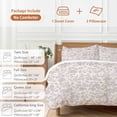 thumbnail image 6 of 3 Piece Farmhouse Flower Duvet Cover Set California King,Microfiber Comforter/Quilt Cover with Corner Ties and 2 Pillowcases,Botanical Vintage Purple Leaf Plant All Season Bedding with Zipper Closure, 6 of 8