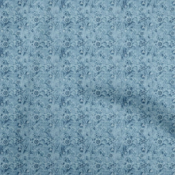 oneOone Polyester Spandex Blue Fabric Batik Quilting Supplies Print Sewing Fabric By The Yard 56 Inch Wide