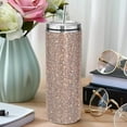 thumbnail image 2 of Botella de agua con diamantes de imitación Bling – Vaso de acero inoxidable aislado al vacío de 20 oz con pajita, elegante diseño brillante, mantiene las bebidas calientes/frías, perfecto para hidrata, 2 of 5