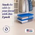 thumbnail image 2 of Homz Snaplock 41 Qt Stackable Plastic Storage Container w/Lid, 2 Pack, Blue, 2 of 10
