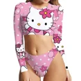 thumbnail image 1 of Hello Kitty Anime Print Sexy Slim Split Bikini Swimsuit for Women, 1 of 10