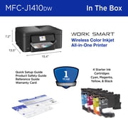 Brother Work Smart 1410 MFC-J1410DW Wireless Color Inkjet All-in-One Printer with 2.7” Color Touchscreen and Automatic Duplex Printing