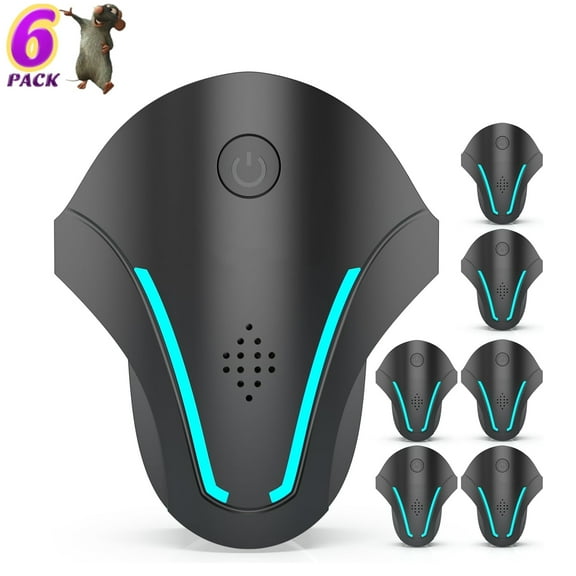6 Packs Ultrasonic Pest Repeler, Indoor Mouse Repelent for Rodent, Roach, Mice, Mosquito, Spider, Bugs, Ant, Electric Pest Control Plug in for House, Kitchen, Garage, Warehouse, Office