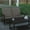 Gray Cushions/Black Frame, variant on Emma + Oliver All-Weather Polyresin Adirondack Loveseat with Deep Seat in Black with Comfortable Charcoal Back & Seat Cushions