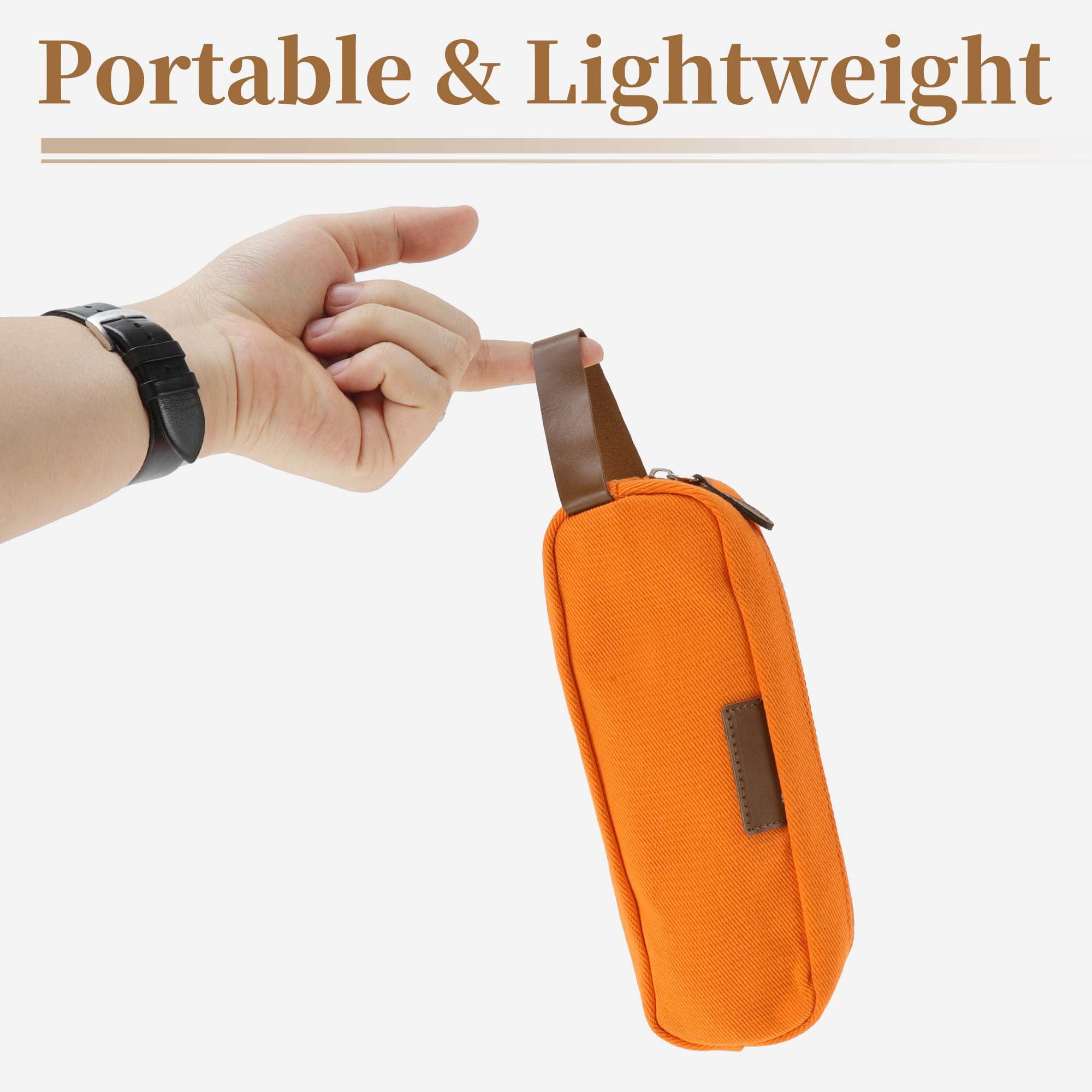 Unique Bargains Cotton Style Aesthetic Pen Bag Organizer Orange