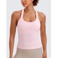 thumbnail image 2 of CRZ YOGA Seamless Ribbed Tank Top for Women Workout Racerback Padded Athletic Camisole with Built in Bra, 2 of 4
