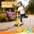 thumbnail image 5 of 3-Wheel Foldable Scooter for Children, SHINPT Yellow Ride-On Toy with PU Glowing Wheels, Music, Lights, Adjustable T-Bar & Buildable Brick Panels, 5 of 7