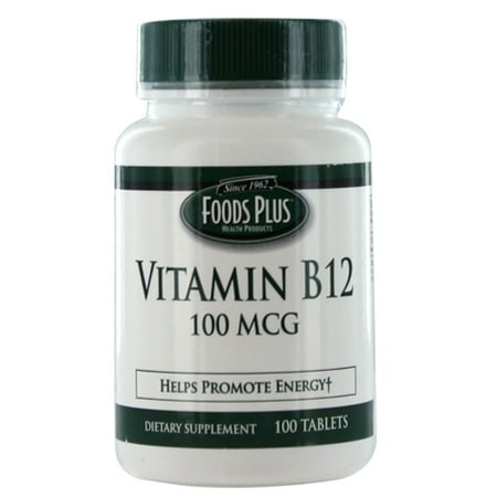 La vitamine B-12 100 mcg comprimés Promouvoir l'énergie par Food Plus - 100 Ea