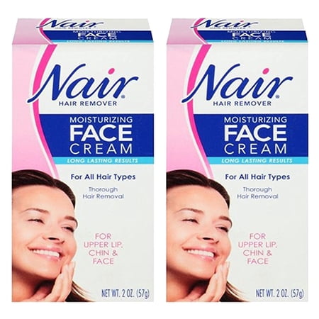 (2 Pack) Nair Moisturizing Face Cream Hair Remover, 2 oz
