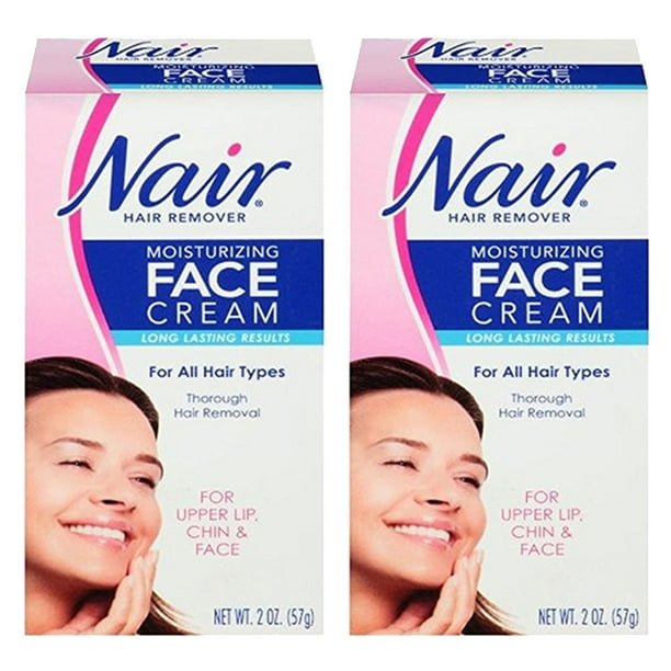 (2 Pack) Nair Moisturizing Face Cream Hair Remover, 2 oz ...