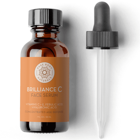 Brilliance C Face Serum 30 ml - Brightening Dark Spot Corrector, 1 fl oz by Pure Body Naturals