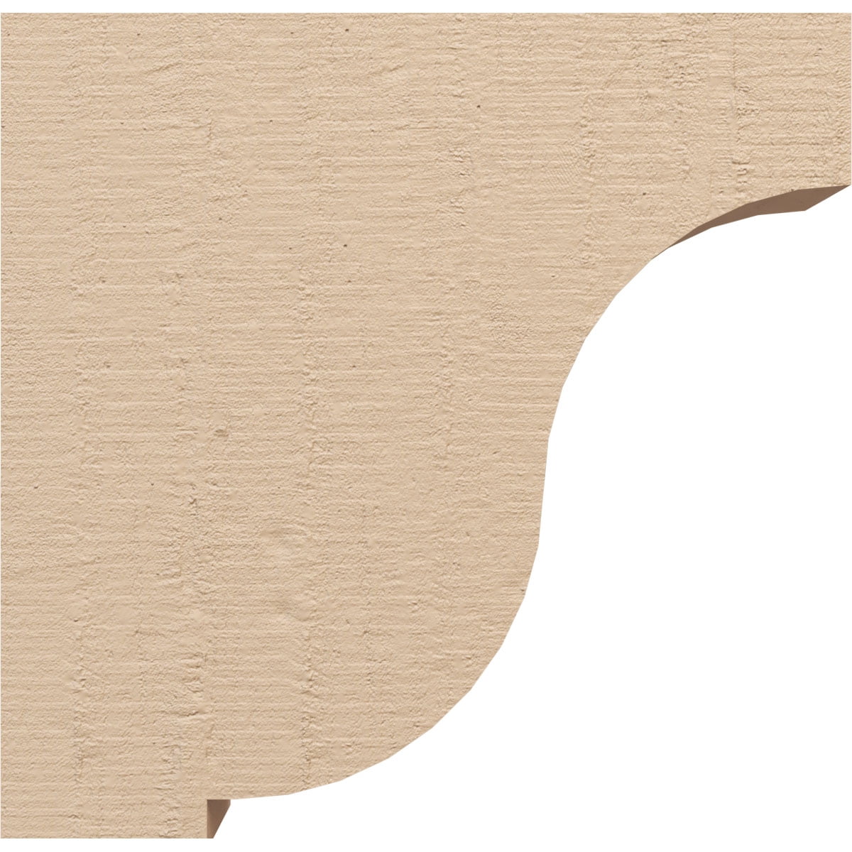 3"W x 12"D x 12"H Thin Van Buren Rough Cedar Woodgrain TimberThane Corbel, Primed Tan