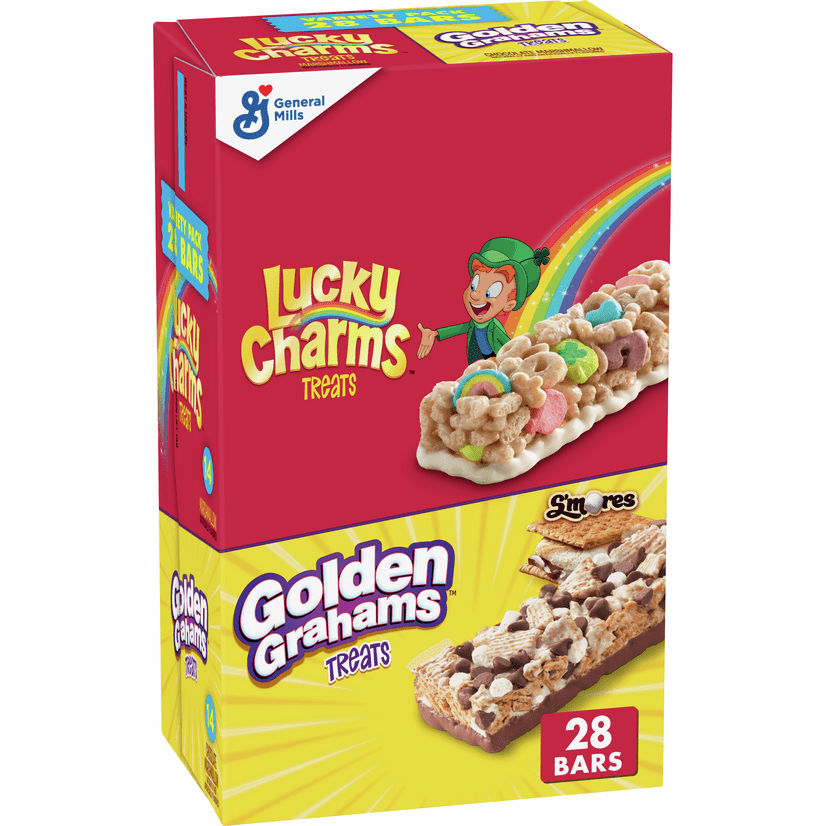 Lucky Charms and Golden Grahams, Breakfast Bar Variety Pack, 28 Bars ...