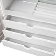 thumbnail image 4 of Elegant White Mirrored Jewelry Box with Lattice Doors and Multi-Compartment Interior Storage, 4 of 5
