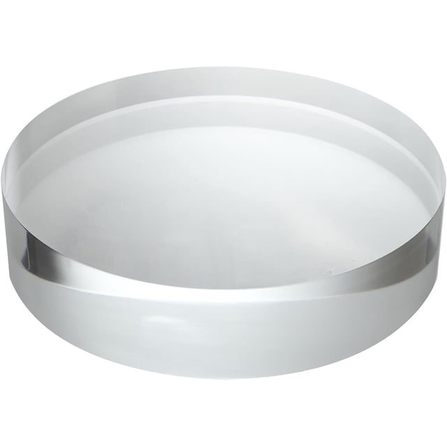 CiaoHER 2in Thickness 10in Diameter Acrylic Disc Display Block Clear Polished Round Pedestal Stand Riser 10" x 2", 1 Pack