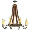 thumbnail image 3 of Meyda Tiffany Greenbriar Oak 8 Light Candle Chandelier, 3 of 5