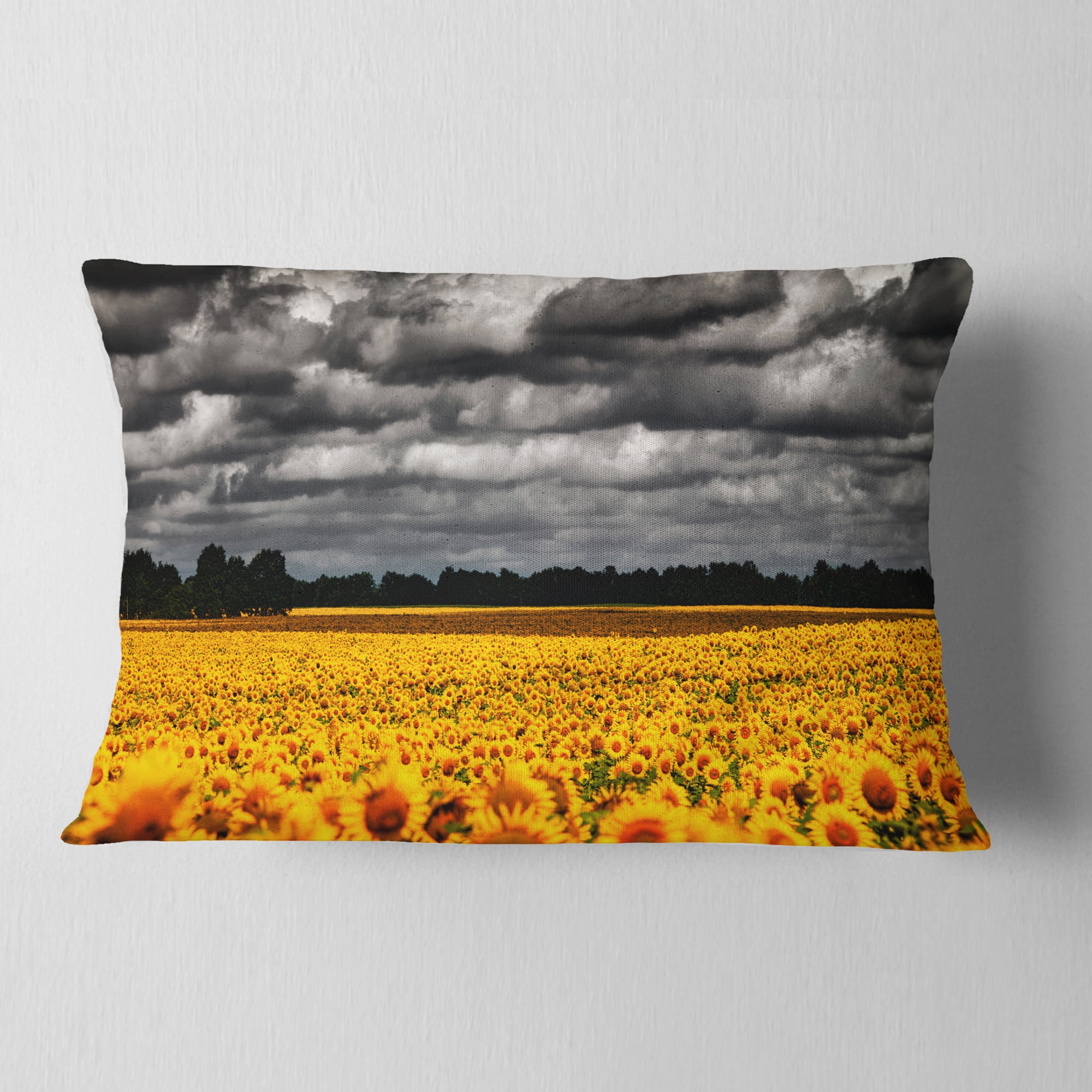 Designart 12" x 20" Green Polyester Throw Pillow