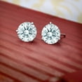 thumbnail image 5 of Gem Stone King 18K White Gold Martini Stud Earrings for Women Men Set with White Zirconia, 5 of 5