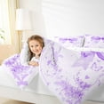 thumbnail image 4 of Homewish Flower Butterflies Bowtie 2pcs Bedding Comforter Set For Teens Children Female,Dreamy Princess Twin Comforter Sets,Purple Floral Bow Breathable Bedding Set,Super Cozy Room Decor,Reversible, 4 of 8