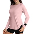 thumbnail image 3 of Craaazy Haut d'Été pour Femmes UPF 50+ Manches Longues Couleur Unie Col Rond pour Randonnée et Activités Extérieures Cadeaux, 3 of 6
