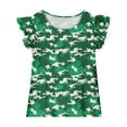 thumbnail image 3 of Spazoro Toddler Girls T-shirts, Casual Crewneck Summer Printed Short Sleeve Tops Tee Green Size 6 T, 3 of 8
