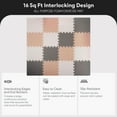 thumbnail image 3 of BalanceFrom 16-Pack 12”x12” Interlocking Puzzle Play Mat, 0.4” Thick, Cream/Gray/Beige, 3 of 12