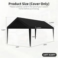 thumbnail image 2 of Pakunoda 10' X 20' Carport Canopy Replacement Cover, Portable Car Garage Shelter Party Top Tent with 34PC Ball Bungees, Black (Only Cover, Frame Not Included), 2 of 8