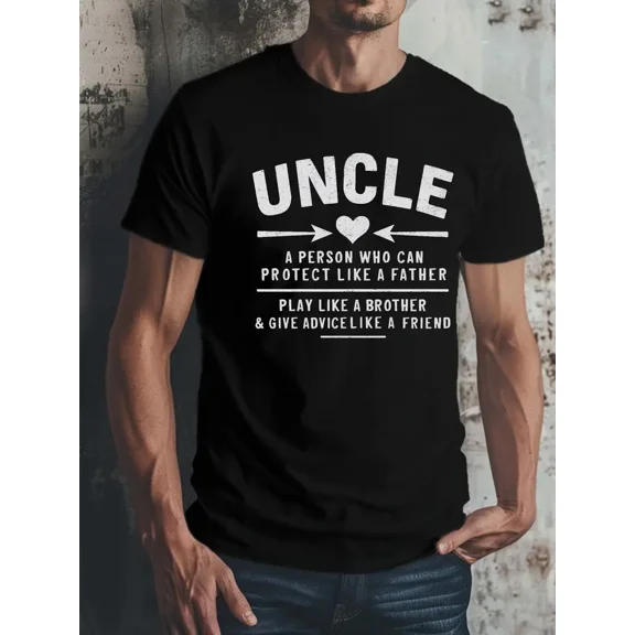 Uncle Definition Quote Protect Like a Father Gift for Uncle Men Graphic Short Sleeve T-Shirt