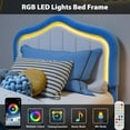 thumbnail image 6 of Twin XL Bed Frame with Storage Drawer & Smart LED Headboard, Princess Platform Bed, Blue, 6 of 7