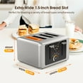 thumbnail image 5 of WHALLULTRA Touchscreen Toaster 4 Slice - Stainless Steel Toaster, 6 Shade Settings, Extra Wide Slots Toaster, 5 of 7