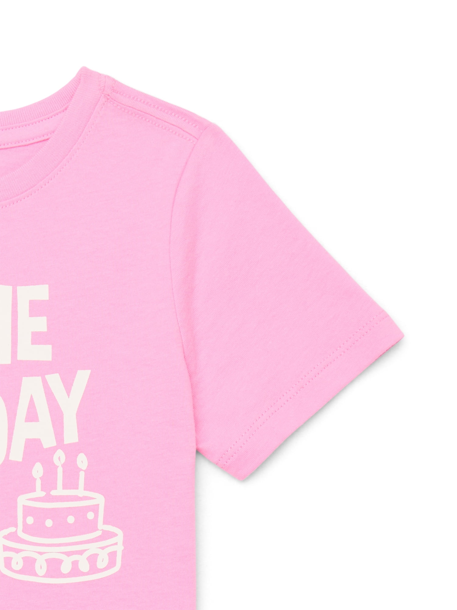 Wonder Nation Birthday Toddler Girl Graphic Tee with Short Sleeves, Sizes 12M-5T