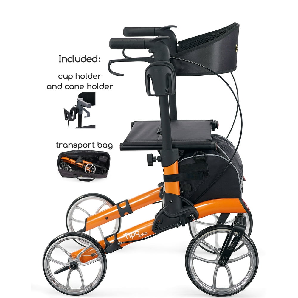 Comodita Tipo Petite Compact Rollator with Double Fold Action and Extra
