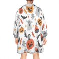 thumbnail image 2 of Wearable Oversized Blanket,Halloween Pumpkins Ghosts Bats and Cupcakes Wearable Blanket Hoodie for Adults,Cozy Hooded Blankets with Super Pockets,Super Warm Fuzzy Pullover for Women & Men, 2 of 6