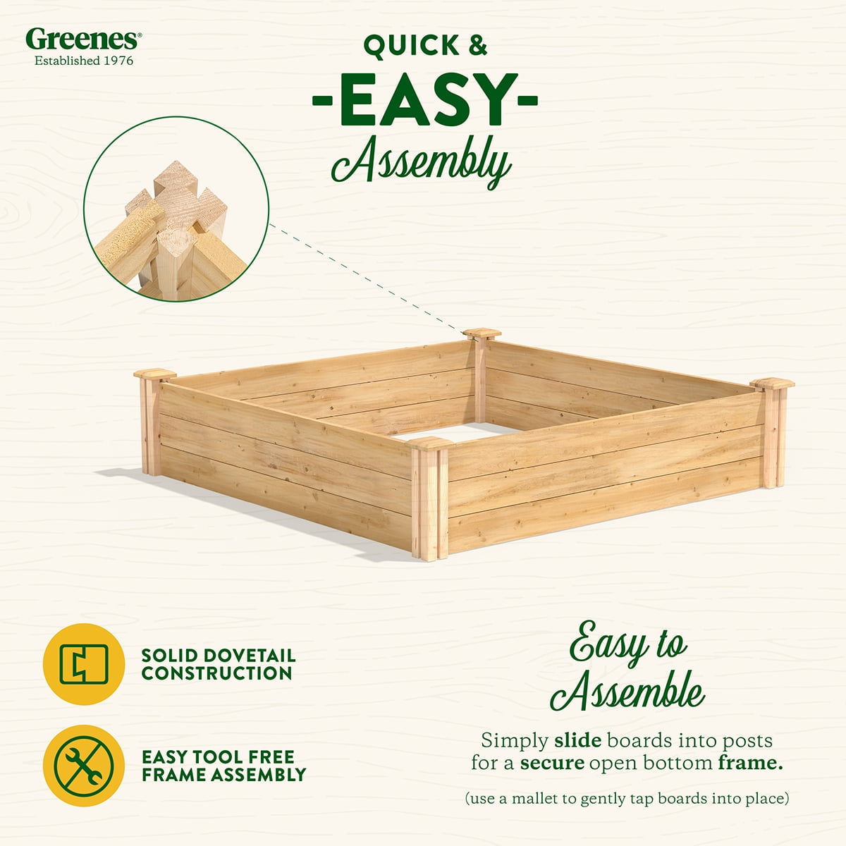 Greenes Fence 4' x 4' x 10.5'' (3/4" Thick) Premium  Cedar Raised Garden Bed