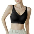 thumbnail image 4 of Gymayou Women Plus Size Wireless Sports Bra Push Up Support Yoga Workout Bralette Breathable Adjustable Strap Black M, 4 of 9