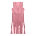 thumbnail image 4 of Women's Fringe Vest No Sleeve Western Casual Jacket Sleeveless Pink M, 4 of 5