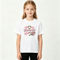 thumbnail image 2 of Grandmas Girl Girls Graphic Tee, Cute Leopard Heart Floral 100% Cotton Kids Short Sleeve T-Shirt, 2 of 5