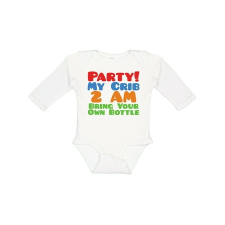 

Inktastic Party at My Crib Gift Baby Boy or Baby Girl Long Sleeve Bodysuit