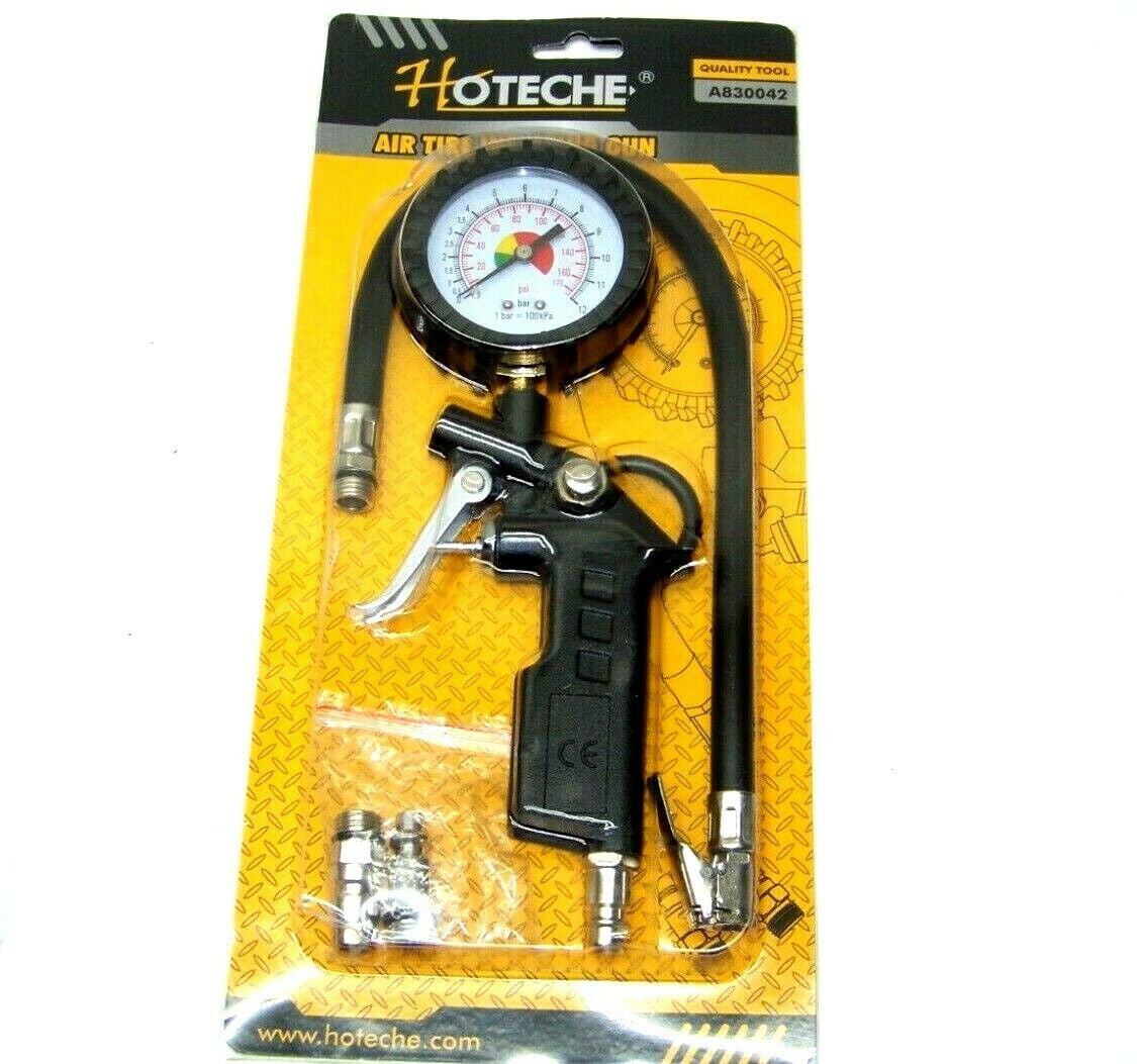 HD Air Tire Inflator With Dial Gauge Auto Truck Bike Air Compressor Pistol Type 