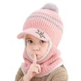 thumbnail image 1 of RV Gorro de pasamontañas para bebé y niña, gorro con visera y forro polar, color rosa Rojo Verde, 1 of 3