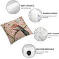 thumbnail image 4 of Patifu Chinoiserie Peacock Floral Blush Pink Throw Pillow Cover Modern Pillows Cushion Covers Chinoiserie Asian Oriental Pattern Square Throw Pillow Case for Car Bench Patio Porch Home, 4 of 5
