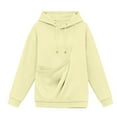 thumbnail image 5 of zaveiop Pet Pouch Hoodie for Women Kangaroo Pocket Hoodie Dog Pouch Sweatshirts Pet Carrier Pullover Long Sleeve Tops (Light Yellow, 3XL), 5 of 5