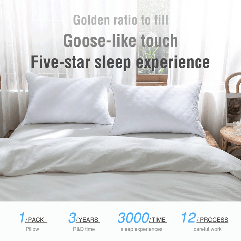 Bed Pillows for Side Sleeper Queen Size Pillows for Bed Set of 2 Cooling  Hotel Gusseted Pillows for Sleeping Down Alternative Filling Luxury Soft