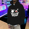 thumbnail image 2 of VBARHMQRT Crop Sweatshirt Men's Fashion Casual Part Print Hooded Pullover Long Sleeve Drawstring Hooded Sweater Tops, 2 of 5